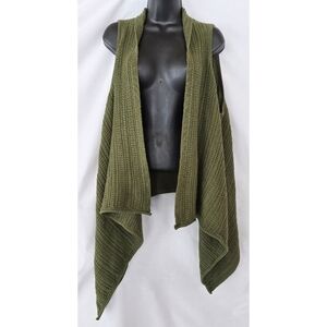 J.Jill▪️Army Green Open Front Knit High Low Cardigan Vest